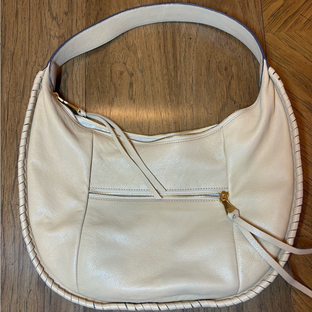 Aimee Kestenberg Cream Leather Hobo Bag